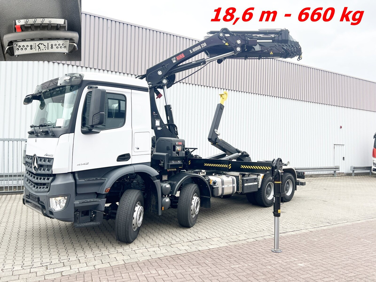 Mercedes-Benz Arocs 4142 B 8x4/4 Arocs 4142 B 8x4/4, Grounder, Funk - 후크 리프트 트럭, 크레인 트럭 : 사진 1 Mercedes-Benz Arocs 4142 B 8x4/4 Arocs 4142 B 8x4/4, Grounder, Funk - 후크 리프트 트럭, 크레인 트럭 : 사진 1