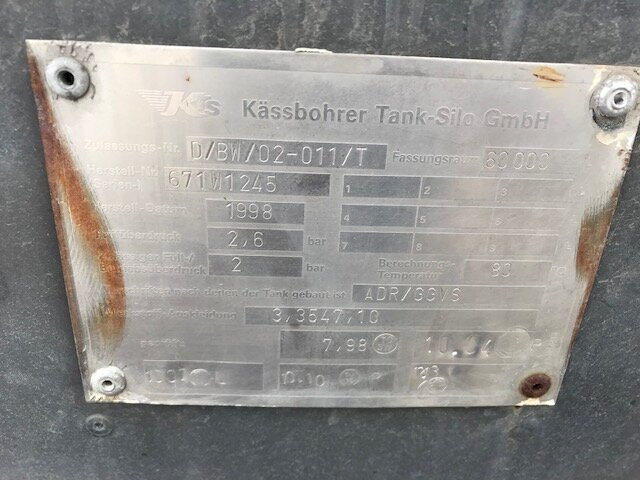 SSK 60/10-24 ADR Kässbohrer SSK 60/10-24 ADR, 60 cbm, - 사일로 세미 트레일러 : 사진 5 SSK 60/10-24 ADR Kässbohrer SSK 60/10-24 ADR, 60 cbm, - 사일로 세미 트레일러 : 사진 5