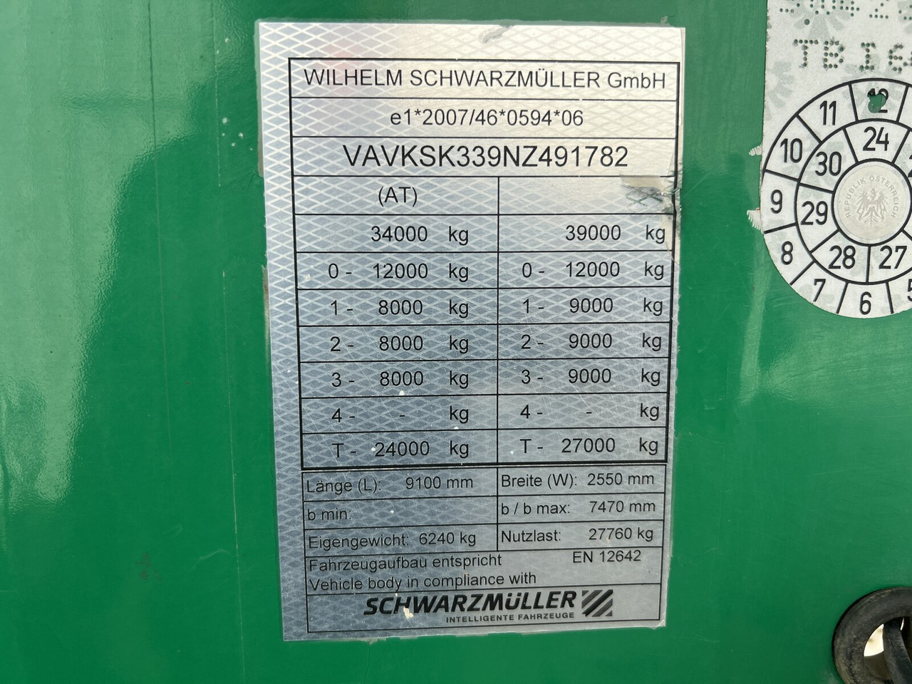 세미 트레일러 Schwarzmüller K-Serie Kippauflieger K-Serie Kippauflieger, Hardoxmulde ca. 25m³, 2x Liftachse : 사진 11