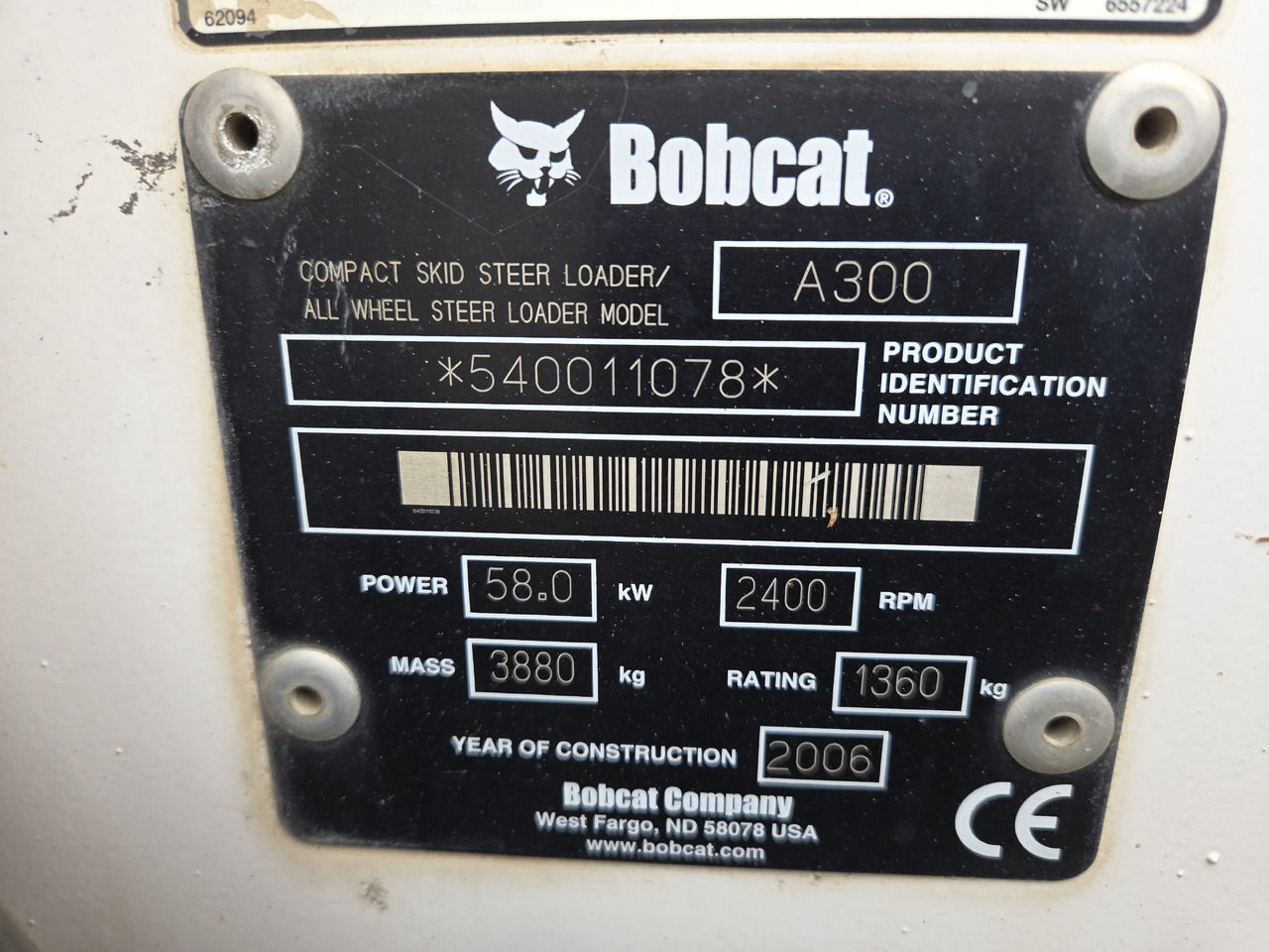 BOBCAT A300 - 스키드 스티어 로더 : 사진 5 BOBCAT A300 - 스키드 스티어 로더 : 사진 5