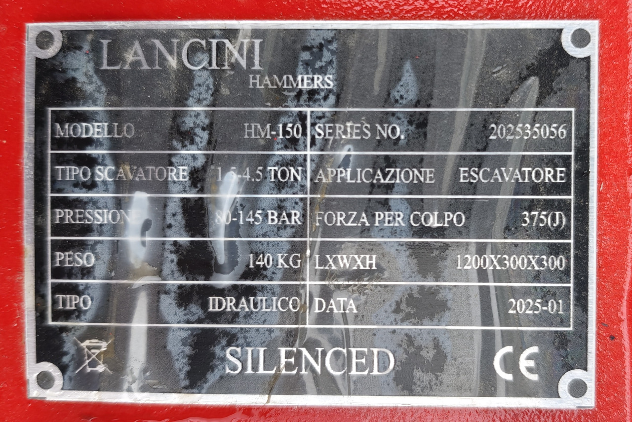 Lancini HM-150 - 유압 해머 굴착기 용 : 사진 3 Lancini HM-150 - 유압 해머 굴착기 용 : 사진 3