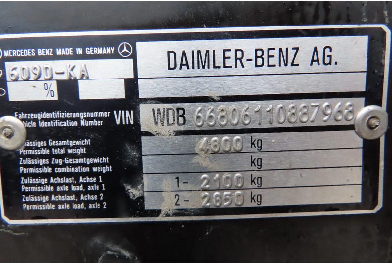 패널 밴 Mercedes-Benz Vario 609 (manual injection).Very clean : 사진 11