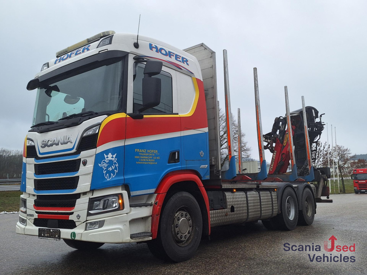 SCANIA R 580 B6x4NB+Epsilon M12 Z - 목재 트럭, 크레인 트럭 : 사진 1 SCANIA R 580 B6x4NB+Epsilon M12 Z - 목재 트럭, 크레인 트럭 : 사진 1