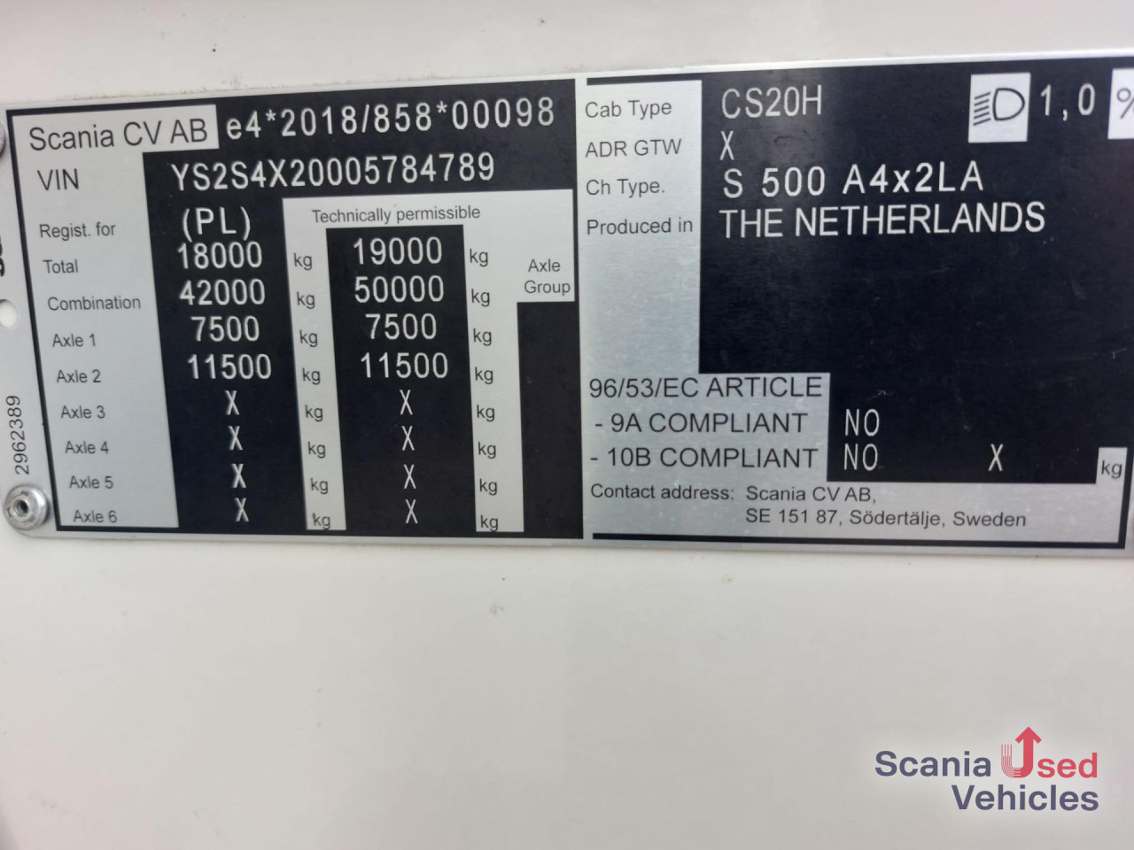 SCANIA S 500 A4x2LA Highline 4-Balg Luftfederung LEDER - 트랙터 유닛 : 사진 5 SCANIA S 500 A4x2LA Highline 4-Balg Luftfederung LEDER - 트랙터 유닛 : 사진 5