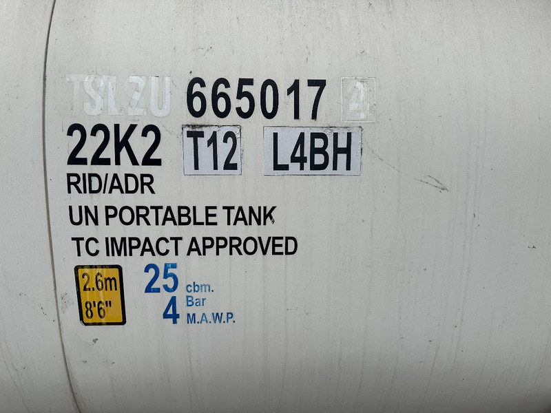 탱크 컨테이너 CIMC 20FT ISO / 25.020L-1-COMP. / L4BN / UN Portable / T11 / test: 10-2027 : 사진 14 탱크 컨테이너 CIMC 20FT ISO / 25.020L-1-COMP. / L4BN / UN Portable / T11 / test: 10-2027 : 사진 14