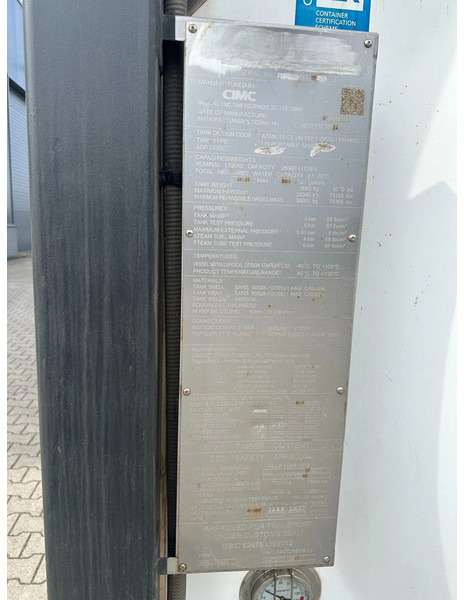 탱크 컨테이너 CIMC 20FT ISO / 25.020L-1-COMP. / L4BN / UN Portable / T11 / test: 10-2027 : 사진 12 탱크 컨테이너 CIMC 20FT ISO / 25.020L-1-COMP. / L4BN / UN Portable / T11 / test: 10-2027 : 사진 12