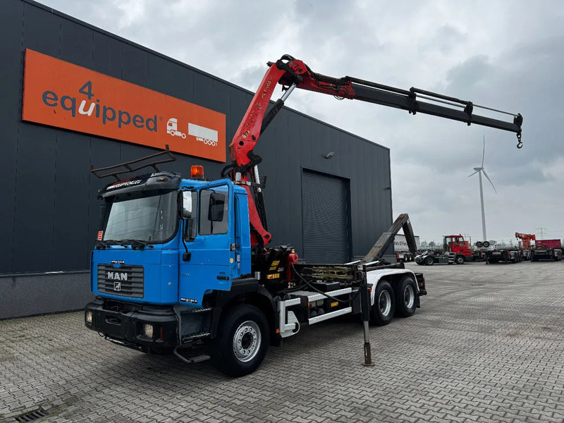 MAN FE 410A, 6x4, EURO 2, Palfinger PK17000 Crane + VDL HOOK, full spring, manual gearbox, MOT 9/2025 - 후크 리프트 트럭, 크레인 트럭 : 사진 1 MAN FE 410A, 6x4, EURO 2, Palfinger PK17000 Crane + VDL HOOK, full spring, manual gearbox, MOT 9/2025 - 후크 리프트 트럭, 크레인 트럭 : 사진 1