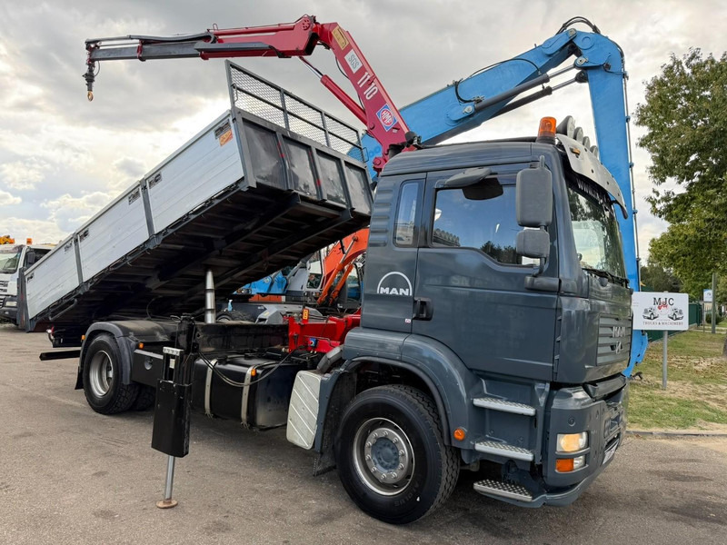 MAN TGA 18.350 4x2 TIPPER + CRANE HMF 1110 K2 + ROTATOR - STEEL SPRING / BLATT / BALLESTAS / LAMES - BE TRUCK - 덤프트럭, 크레인 트럭 : 사진 1 MAN TGA 18.350 4x2 TIPPER + CRANE HMF 1110 K2 + ROTATOR - STEEL SPRING / BLATT / BALLESTAS / LAMES - BE TRUCK - 덤프트럭, 크레인 트럭 : 사진 1