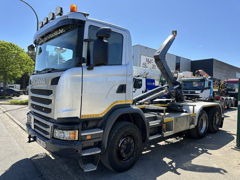Scania G450 6x4 HAAKSYSTEEM AJK 20T - 5760mm - 3m90 WB - BLADVERING / NAAFREDUCTIE - EURO 6 - BE TRUCK - 후크 리프트 트럭 : 사진 3 Scania G450 6x4 HAAKSYSTEEM AJK 20T - 5760mm - 3m90 WB - BLADVERING / NAAFREDUCTIE - EURO 6 - BE TRUCK - 후크 리프트 트럭 : 사진 3