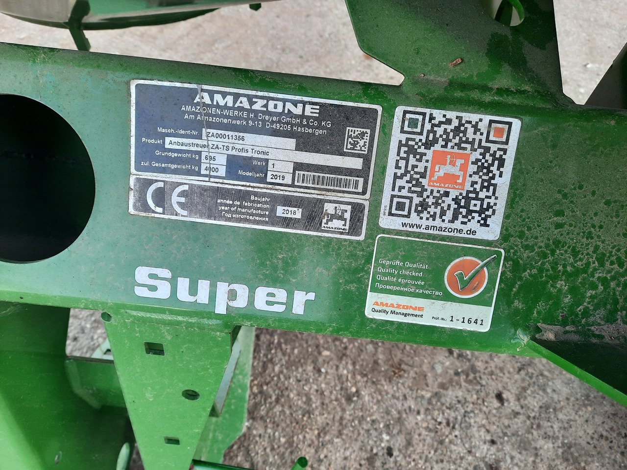 Amazone ZA-TS Profis Tronic Super - 비료 스프레더 : 사진 2 Amazone ZA-TS Profis Tronic Super - 비료 스프레더 : 사진 2