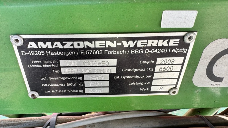 Amazone Cirrus 4001 Special - 파종기 : 사진 2 Amazone Cirrus 4001 Special - 파종기 : 사진 2