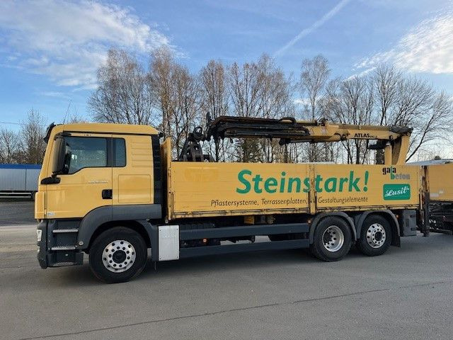 MAN TGS 26.400 Baustoff LKW mit Ladekran Atlas 210.2 - 드롭사이드/ 플랫베드 트럭, 크레인 트럭 : 사진 3 MAN TGS 26.400 Baustoff LKW mit Ladekran Atlas 210.2 - 드롭사이드/ 플랫베드 트럭, 크레인 트럭 : 사진 3