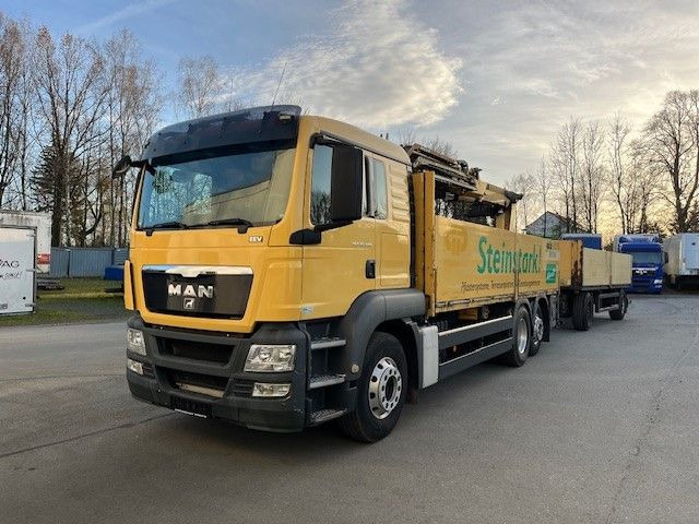 MAN TGS 26.400 Baustoff LKW mit Ladekran Atlas 210.2 - 드롭사이드/ 플랫베드 트럭, 크레인 트럭 : 사진 1 MAN TGS 26.400 Baustoff LKW mit Ladekran Atlas 210.2 - 드롭사이드/ 플랫베드 트럭, 크레인 트럭 : 사진 1