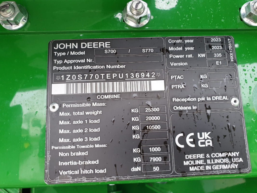 John Deere S770 - 목초수확기 : 사진 2 John Deere S770 - 목초수확기 : 사진 2
