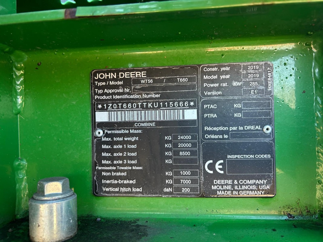 John Deere T660 - 목초수확기 : 사진 5 John Deere T660 - 목초수확기 : 사진 5