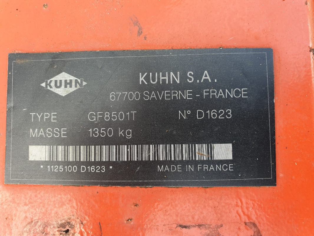 Kuhn GF 8501 T - 반전기/ 레이크 : 사진 3 Kuhn GF 8501 T - 반전기/ 레이크 : 사진 3