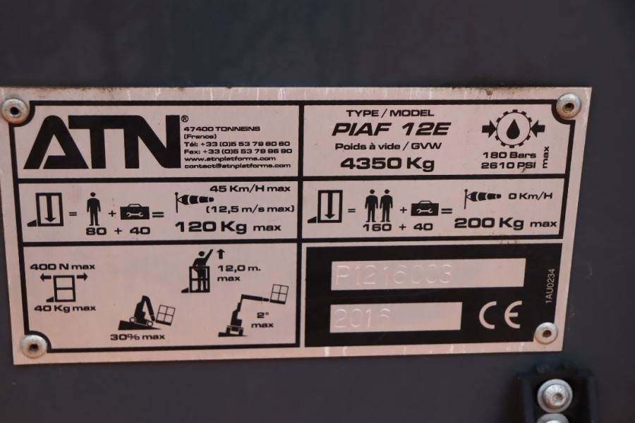 ATN PIAF 12E Electric, 12m Working Height, 5m Reach, T - 관절 붐 : 사진 3 ATN PIAF 12E Electric, 12m Working Height, 5m Reach, T - 관절 붐 : 사진 3