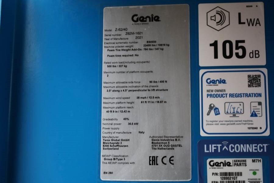 관절 붐 Genie Z-62/40 GUARANTEE, Diesel, 4x4 Drive, 21m Working : 사진 7