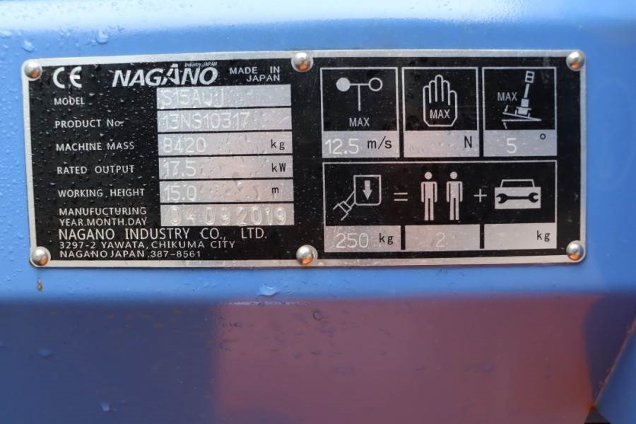 리스 Nagano S15Auj Valid inspection, Diesel, 15 m Working Heig  Nagano S15Auj Valid inspection, Diesel, 15 m Working Heig : 사진 6