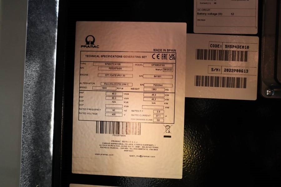 Pramac GPW60I/FS5 Valid inspection, *Guarantee! Diesel, 6 - 발전기 세트 : 사진 2 Pramac GPW60I/FS5 Valid inspection, *Guarantee! Diesel, 6 - 발전기 세트 : 사진 2