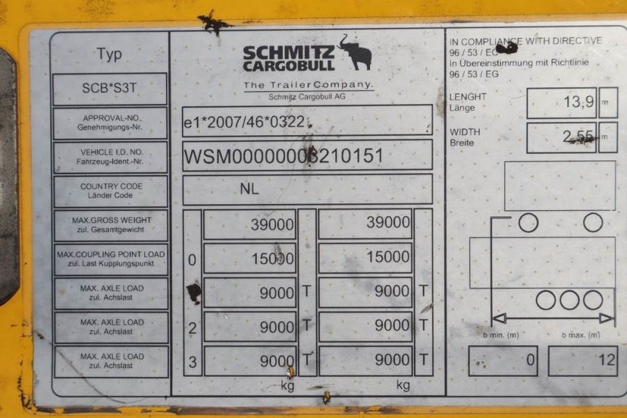 Schmitz Cargobull SCB3ST CoC Documents, TuV Loading Certif - 커튼사이더 트레일러 : 사진 5 Schmitz Cargobull SCB3ST CoC Documents, TuV Loading Certif - 커튼사이더 트레일러 : 사진 5
