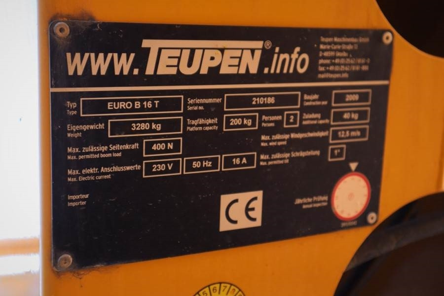 Teupen EURO B16T Driving Licence B/3, Diesel, 16m Working - 트럭 탑재 고가작업 플랫폼 : 사진 5 Teupen EURO B16T Driving Licence B/3, Diesel, 16m Working - 트럭 탑재 고가작업 플랫폼 : 사진 5
