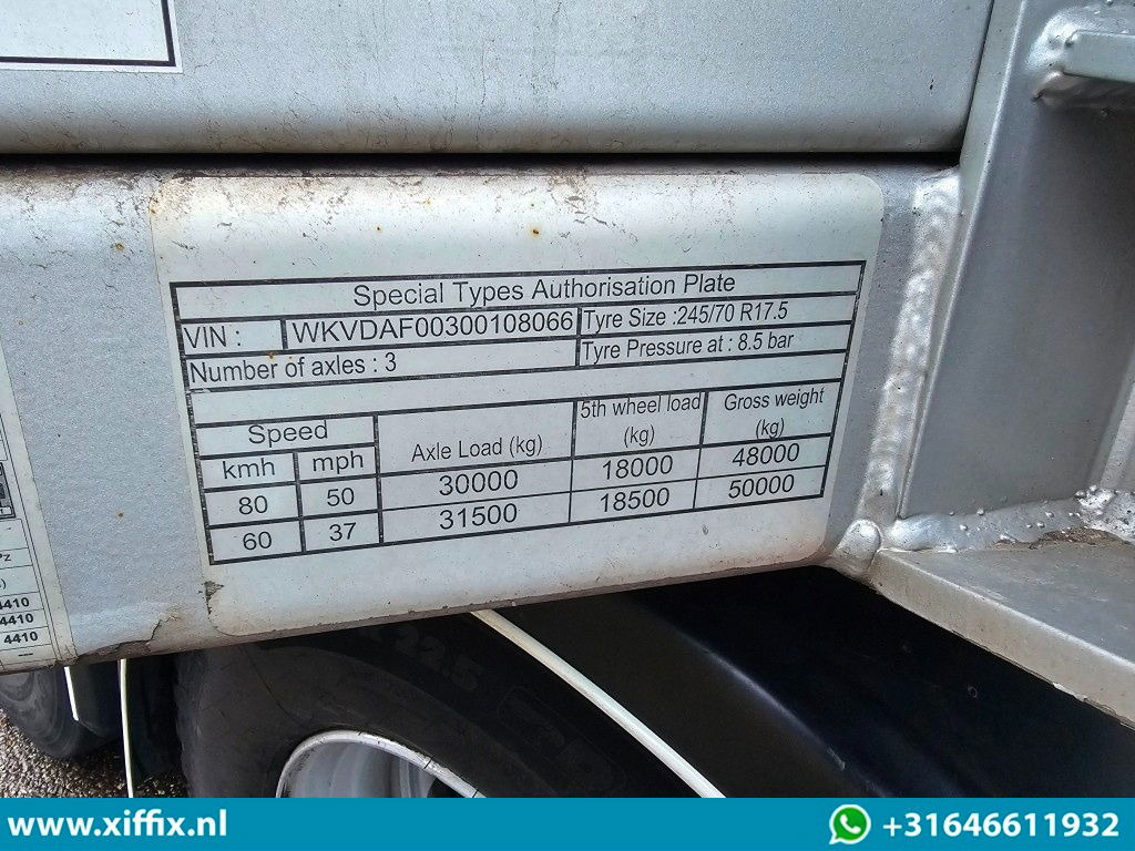 드롭사이드/ 플랫베드 세미 트레일러 Kässbohrer 3-ass. Vlakke uitschuifbare Mega oplegger / Naloop gestuurd : 사진 17