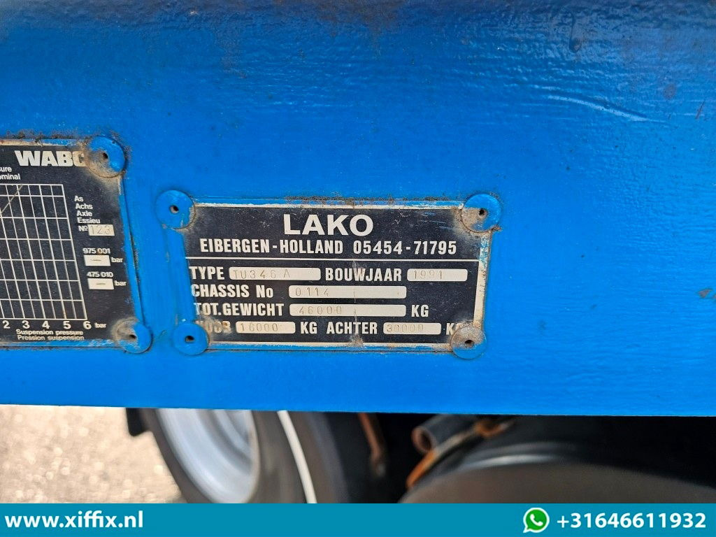 드롭사이드/ 플랫베드 세미 트레일러 Lako 3-ass. Vlakke dubbel 2x uitschuifbare oplegger / 3x gestuurd : 사진 16