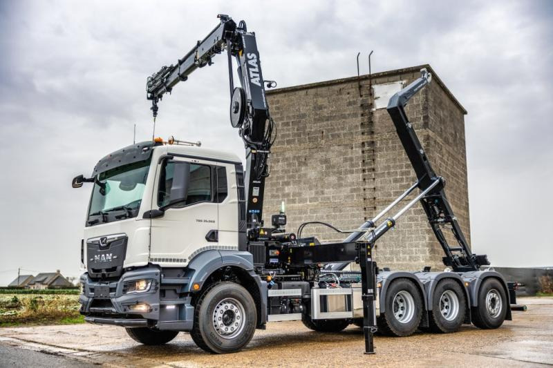 MAN TGS 35.520 BL - ATLAS 240.2E - 후크 리프트 트럭, 크레인 트럭 : 사진 1 MAN TGS 35.520 BL - ATLAS 240.2E - 후크 리프트 트럭, 크레인 트럭 : 사진 1