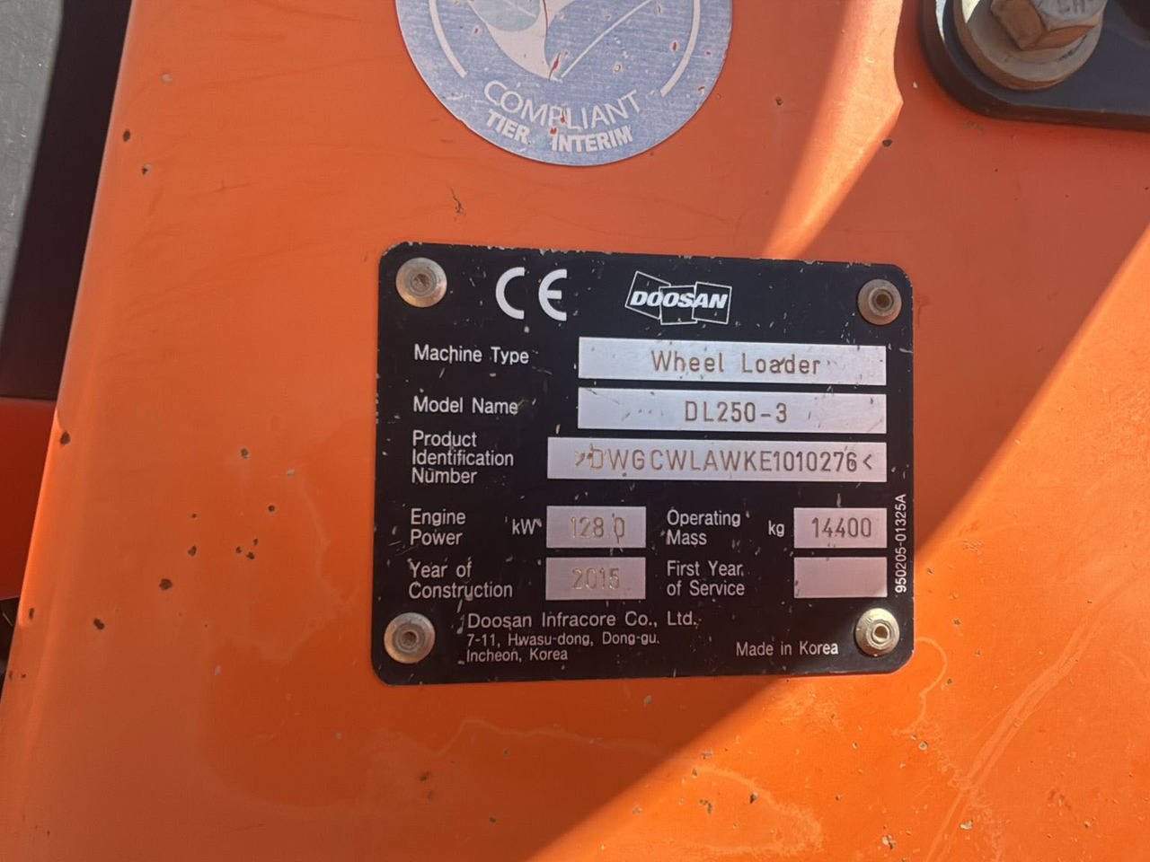 휠 로더 DOOSAN DL250-3 : 사진 11 휠 로더 DOOSAN DL250-3 : 사진 11