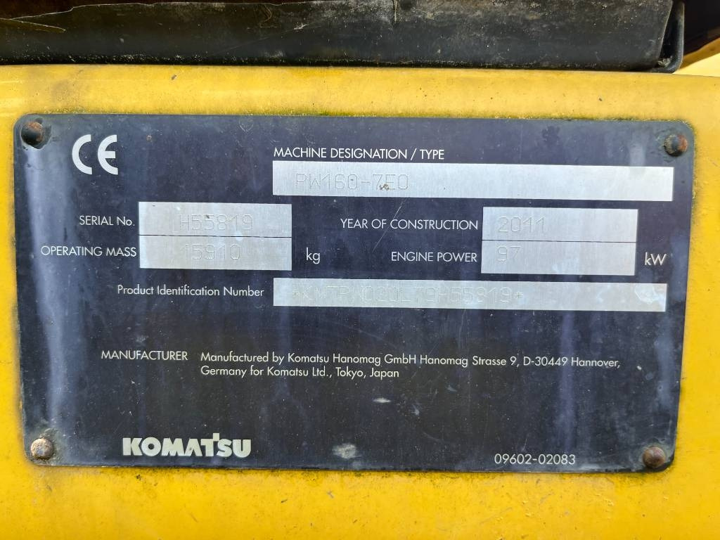 휠 굴삭기 Komatsu PW 160-7 : 사진 8