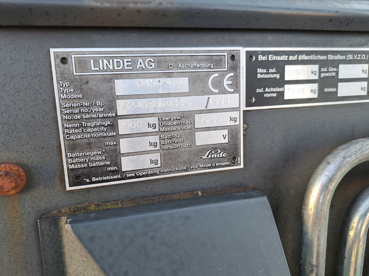 LINDE H45D-600 - 디젤 지게차 : 사진 2 LINDE H45D-600 - 디젤 지게차 : 사진 2