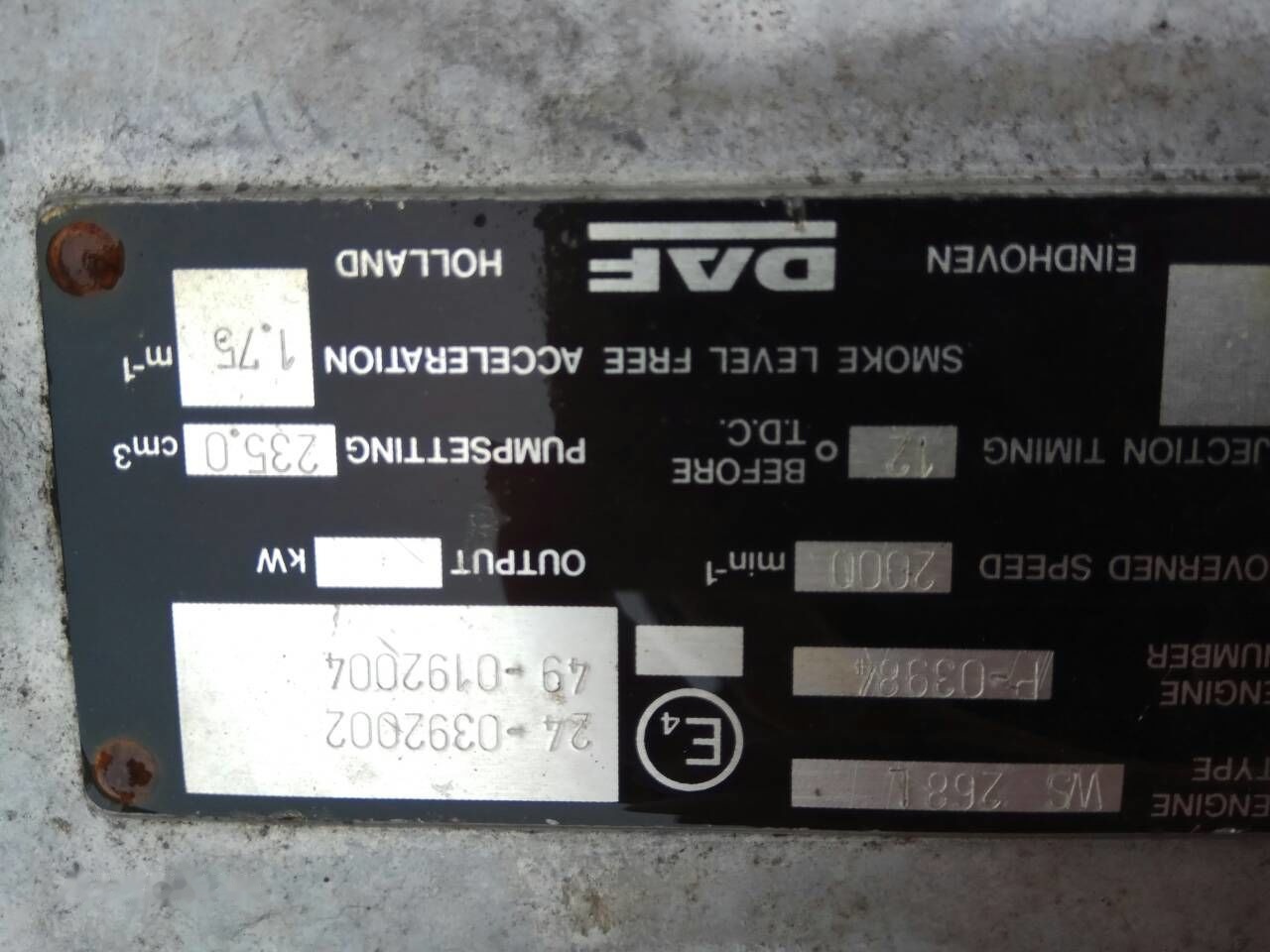 DAF ATI WS268   DAF ATI DAF 85 95 - 엔진 트럭 용 : 사진 3 DAF ATI WS268   DAF ATI DAF 85 95 - 엔진 트럭 용 : 사진 3