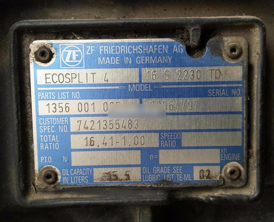ZF 16S2230 TD Renault Premium - 기어박스 트럭 용 : 사진 3 ZF 16S2230 TD Renault Premium - 기어박스 트럭 용 : 사진 3