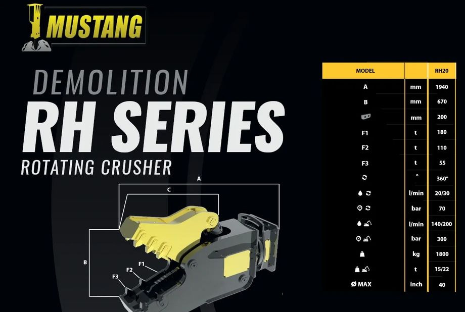 Inny Nowe szczęki kruszące MUSTANG HAMMER RH 20, 1800 KG - 부착물 건설기계 용 : 사진 2 Inny Nowe szczęki kruszące MUSTANG HAMMER RH 20, 1800 KG - 부착물 건설기계 용 : 사진 2