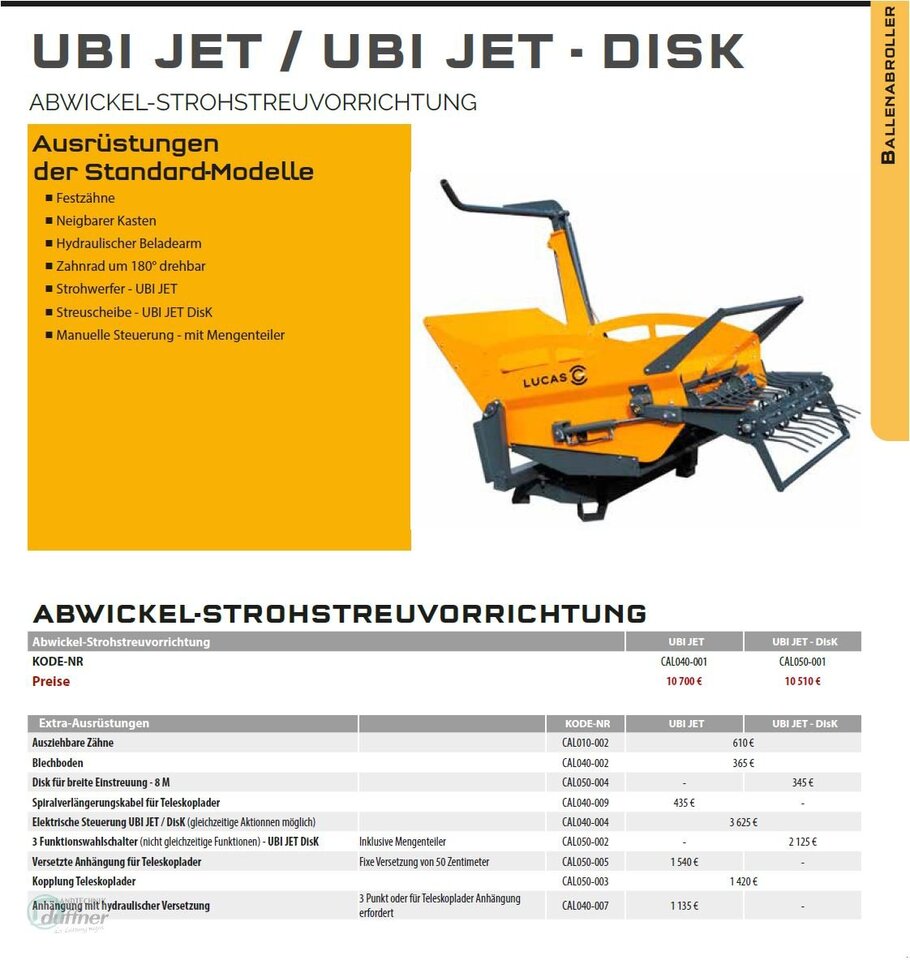 Lucas UBI JET Anbau Dreipunkt - 베일 포장기 : 사진 3 Lucas UBI JET Anbau Dreipunkt - 베일 포장기 : 사진 3