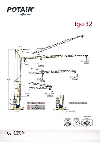 Potain IGO 32 - 자립형 크레인 : 사진 1 Potain IGO 32 - 자립형 크레인 : 사진 1