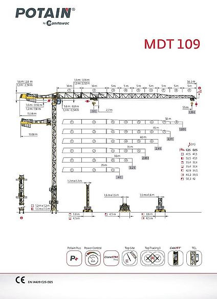 Potain MDT 109 - 타워 크레인 : 사진 1 Potain MDT 109 - 타워 크레인 : 사진 1