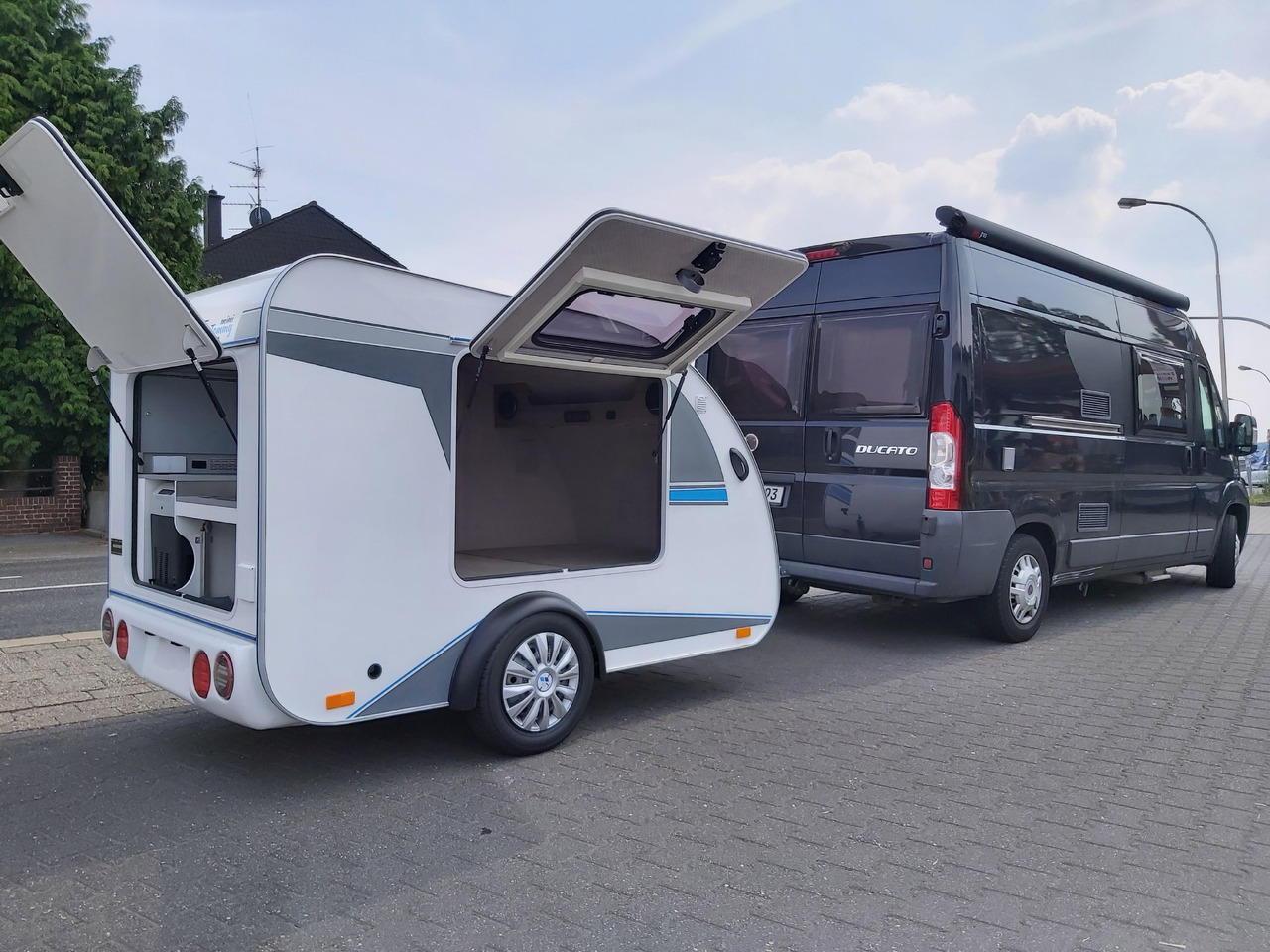 캐러밴 Mini Camper Mini Tommy TMC25 Basic V1 252x140x121cm Küche 100km/H 750kg ohne Bremse Winter Aktion : 사진 17