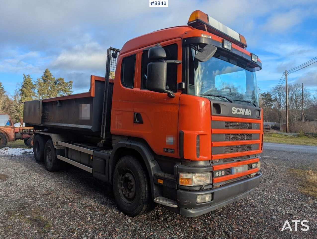 Hook Truck Scania R124BG 6x2 with gravel flatbed (SEE VIDEO) - 후크 리프트 트럭 : 사진 2 Hook Truck Scania R124BG 6x2 with gravel flatbed (SEE VIDEO) - 후크 리프트 트럭 : 사진 2
