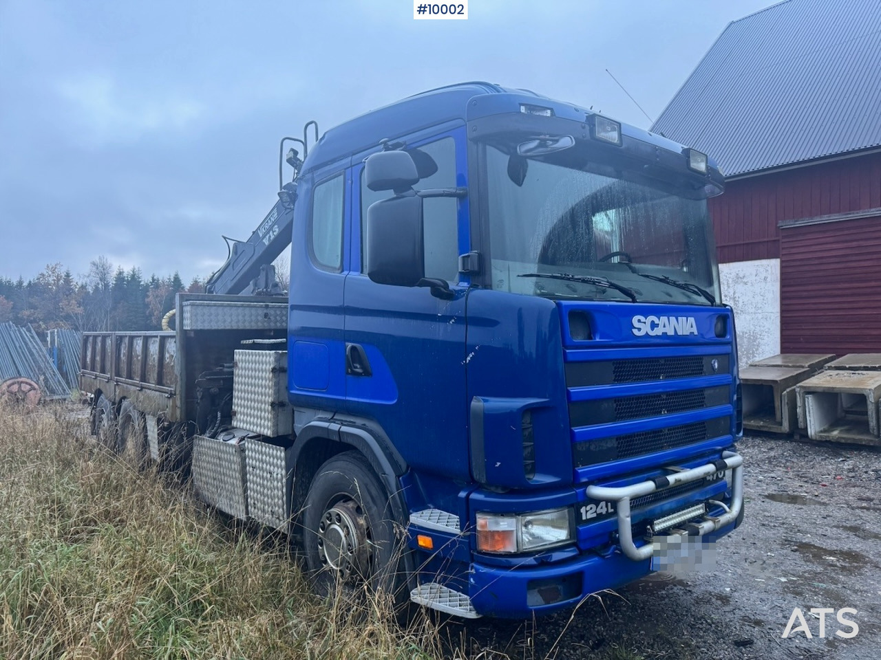 Scania R124 6x2 Flatbed truck with timber crane - 드롭사이드/ 플랫베드 트럭, 크레인 트럭 : 사진 2 Scania R124 6x2 Flatbed truck with timber crane - 드롭사이드/ 플랫베드 트럭, 크레인 트럭 : 사진 2