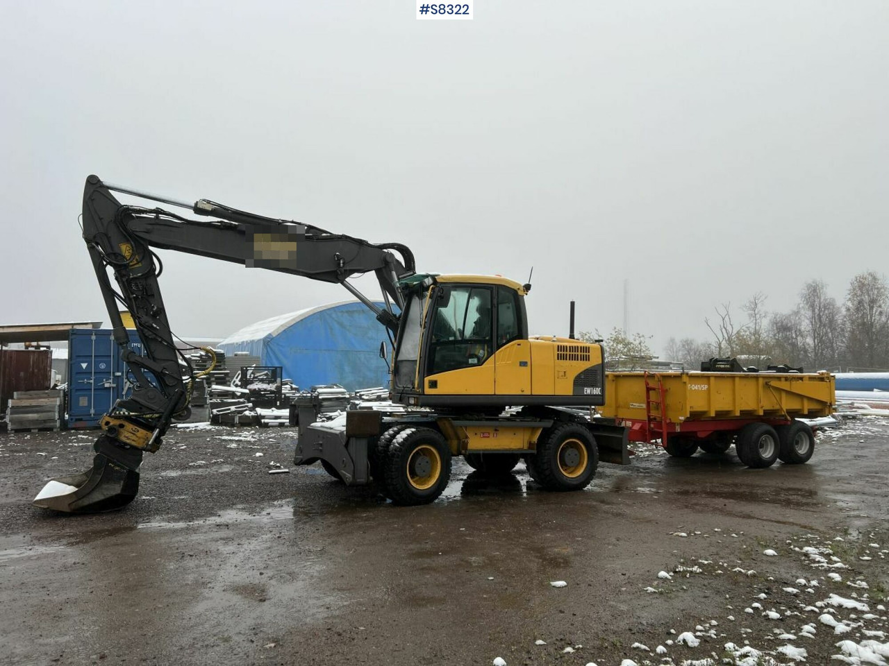 Volvo EW 160 C wheeled excavator with digging system + dump trailer (VIDEO) - 굴착기 : 사진 1 Volvo EW 160 C wheeled excavator with digging system + dump trailer (VIDEO) - 굴착기 : 사진 1