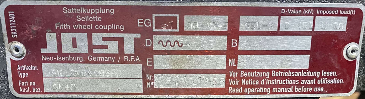 Ralla Jost Volvo E5 - 예비 휠 커플링 트레일러 용 : 사진 2 Ralla Jost Volvo E5 - 예비 휠 커플링 트레일러 용 : 사진 2