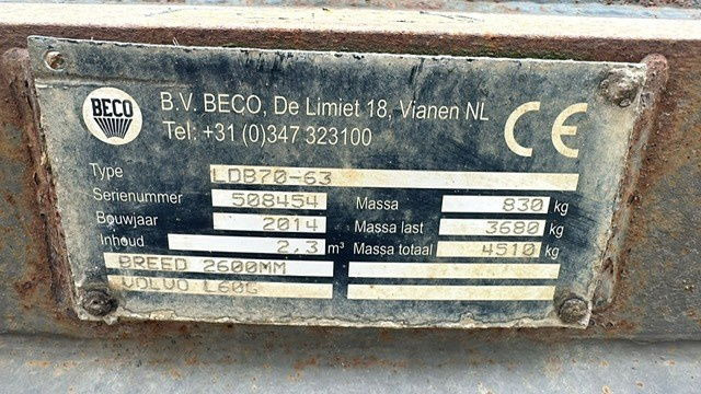 Volvo Graaf bak L60 L70 L90 L110 - 로더 버킷 : 사진 3 Volvo Graaf bak L60 L70 L90 L110 - 로더 버킷 : 사진 3