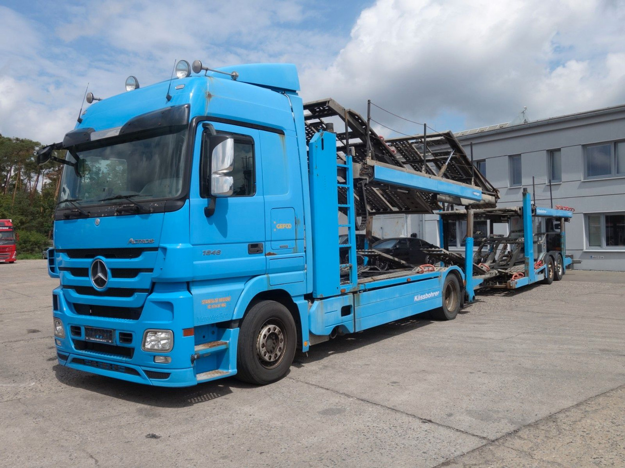 Mercedes-Benz Actros 1846 mit Kässbohrer Metago/Vario - 자동 운반 장치 트럭 : 사진 1 Mercedes-Benz Actros 1846 mit Kässbohrer Metago/Vario - 자동 운반 장치 트럭 : 사진 1
