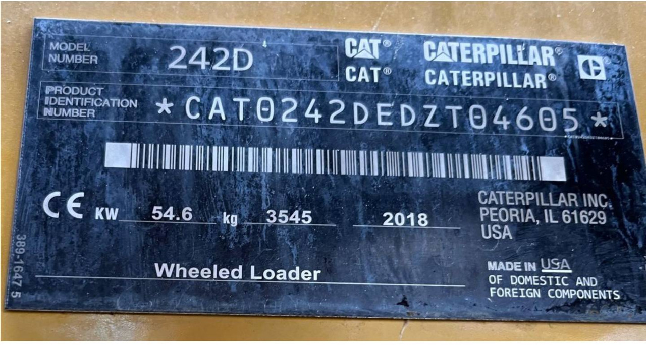 CAT 242D - 스키드 스티어 로더 : 사진 5 CAT 242D - 스키드 스티어 로더 : 사진 5