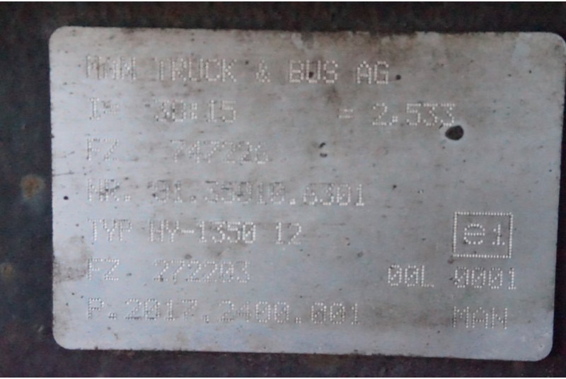 MAN HY-1350-12 38/15 - 뒷 차축 트럭 용 : 사진 4 MAN HY-1350-12 38/15 - 뒷 차축 트럭 용 : 사진 4