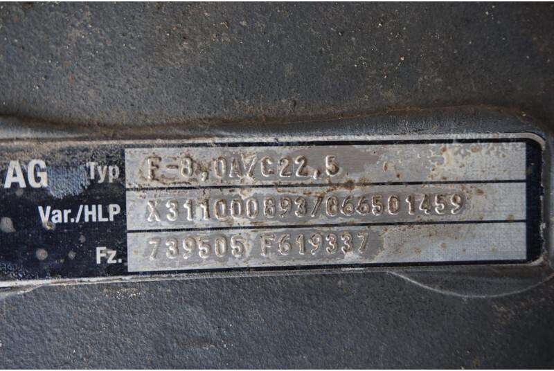 Mercedes-Benz F-8A/C22.5 - 앞 차축 트럭 용 : 사진 2 Mercedes-Benz F-8A/C22.5 - 앞 차축 트럭 용 : 사진 2