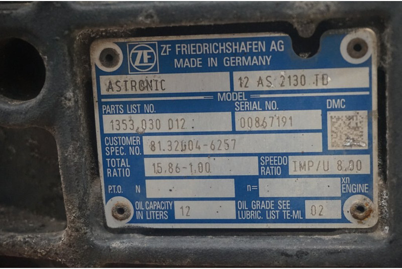 ZF 12AS2130DD TGS 81.32004-6257 - 기어박스 트럭 용 : 사진 5 ZF 12AS2130DD TGS 81.32004-6257 - 기어박스 트럭 용 : 사진 5
