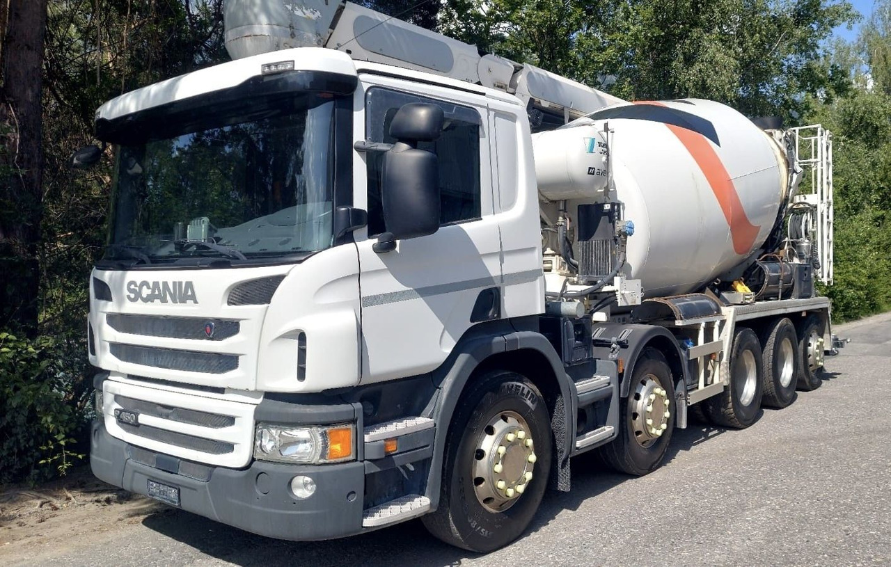 Scania P450 LB 10x4,E6,Stetter 10m³,Förderband/belt 16m - 콘크리트 믹서 트럭 : 사진 4 Scania P450 LB 10x4,E6,Stetter 10m³,Förderband/belt 16m - 콘크리트 믹서 트럭 : 사진 4